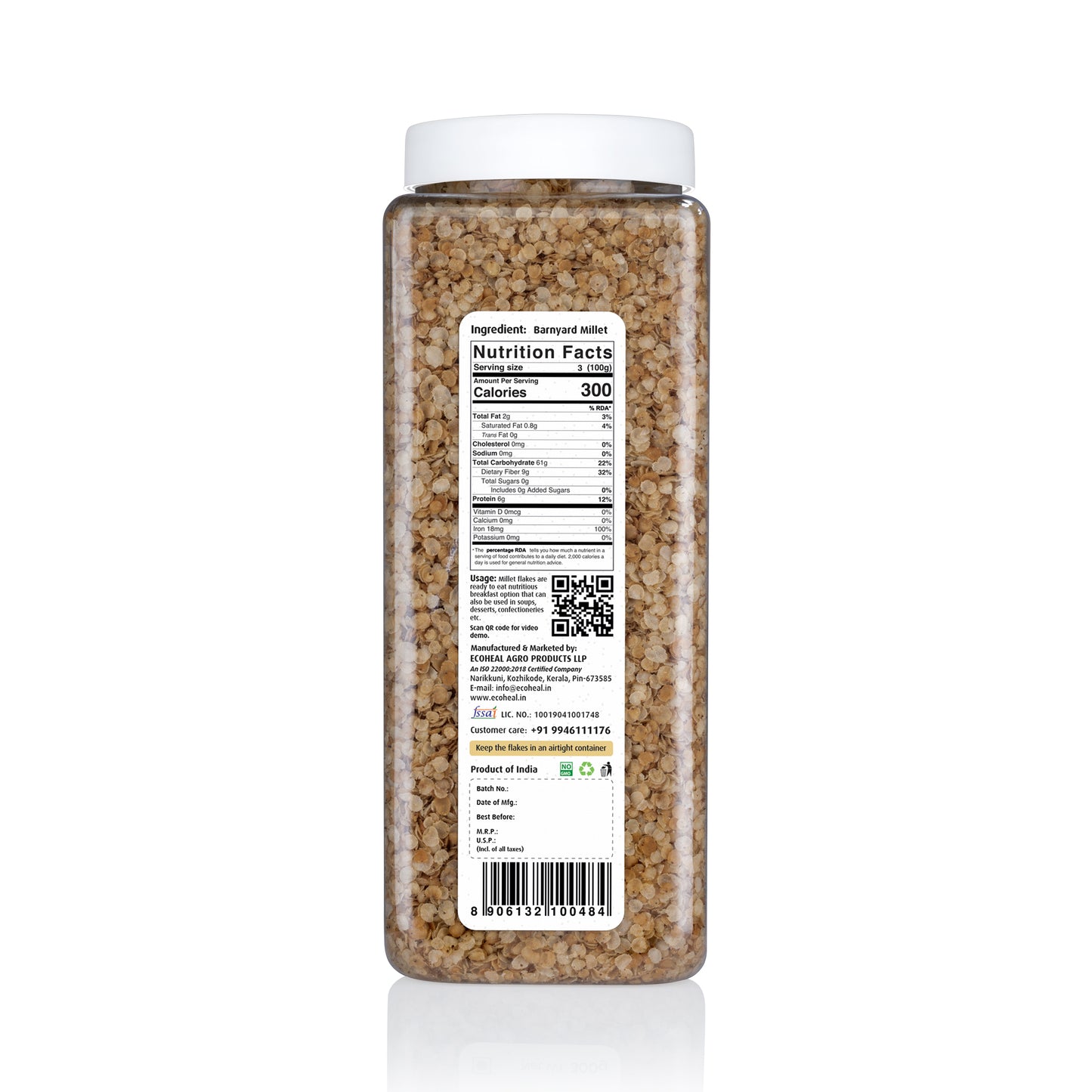 Ecoheal Barnyard Millet Flakes - 300 g