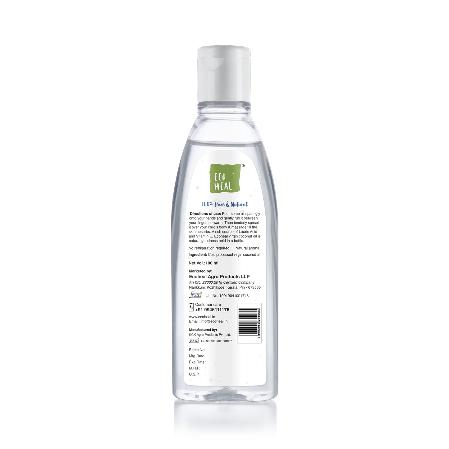 Ecoheal Virgin Coconut Oil – Baby (100 ml)