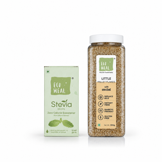 Ecoheal Stevia Drops - 15 ml + Little Millet Flakes - 300 g (Combo)