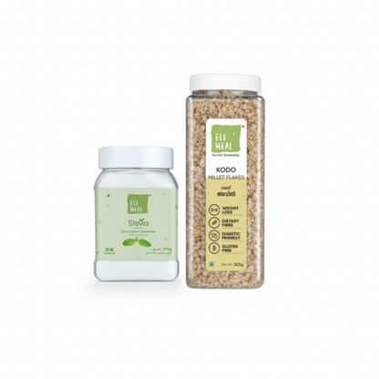 Ecoheal Stevia Powder - 175 g + Kodo Millet Flakes - 300 g (Combo)