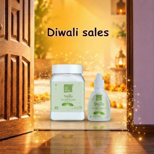 Ecoheal Stevia Powder - 175 g + Stevia Drops - 15 ml (Combo)